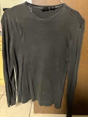Vintage 90s Black Guess Jeans USA Size Small Shirt Long Sleeve Pull Over (Read)